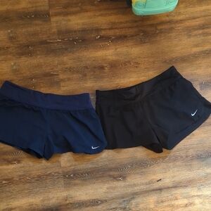 Nike Black and Blue Athletic Shorts